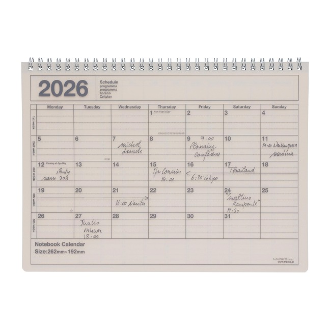 MARK'S 2026 Tischkalender, M  // Ivory - 