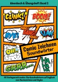 Cover-Bild zum Titel 'Comic Soundwörter zeichnen und kreativ gestalten Schriftarten Buchstaben Ideenbuch und Übungsheft für Kinder, Teenager, Erwachsene 40 Vorlagen mit coolen Geräuschwörtern auf Englisch' von 'Cake Navarro'