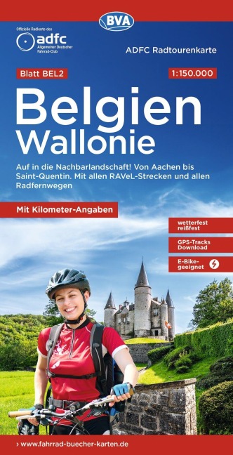 BVA ADFC Radtourenkarte Belgien Wallonie 1:150.000 - 