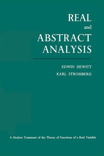 Real and Abstract Analysis - Karl Stromberg, Edwin Hewitt