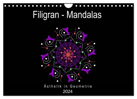 Filigran - Mandalas (Wandkalender 2024 DIN A4 quer), CALVENDO Monatskalender - Gabi Zapf