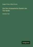 Cover-Bild zum Titel 'Der Neu-Aramaeische Dialekt des Tûr'Abdîn' von 'Eugen Prym, Albert Socin'