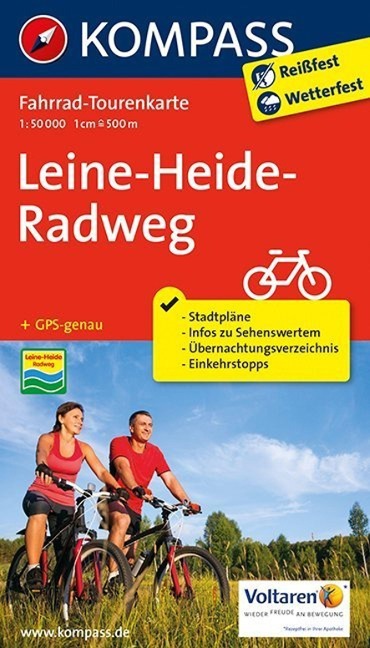 KOMPASS Fahrrad-Tourenkarte Leine-Heide-Radweg 1:50.000 - 