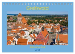 Cover-Bild zum Titel 'Greifswald, Bilder einer Stadt (Tischkalender 2026 DIN A5 quer), CALVENDO Monatskalender' von 'Uwe Kantz'