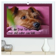 Cover-Bild zum Titel 'Kelly, der Irish Terrier - innen und außen aus Gold (hochwertiger Premium Wandkalender 2026 DIN A2 quer), Kunstdruck in Hochglanz' von 'Claudia Schimon'