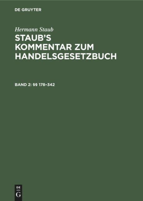 §§ 178-342 - Hermann Staub