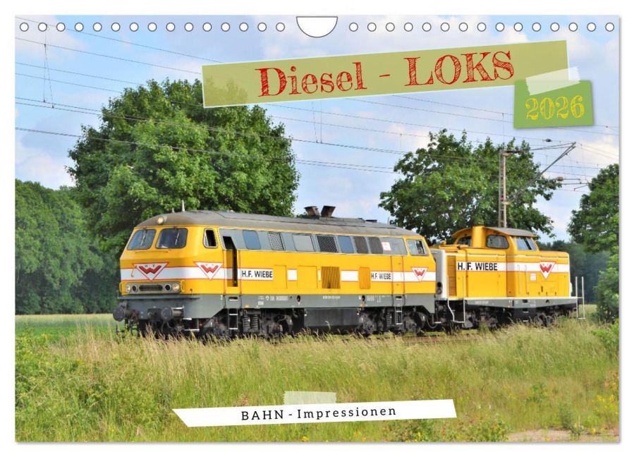 Diesel-Loks (Wandkalender 2026 DIN A4 quer), CALVENDO Monatskalender - Günther Klünder