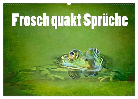 Frosch quakt Sprüche (Wandkalender 2024 DIN A2 quer), CALVENDO Monatskalender - Liselotte Brunner-Klaus