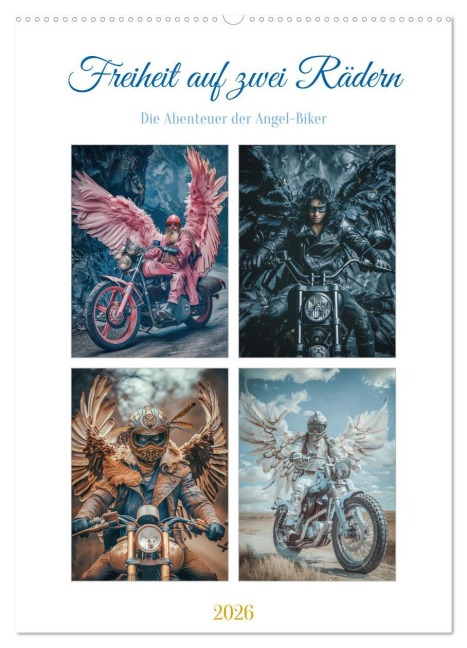 Freiheit auf zwei Rädern - Die Abenteuer der Angel-Biker (Wandkalender 2026 DIN A2 hoch), CALVENDO Monatskalender - Steffen Gierok-Latniak