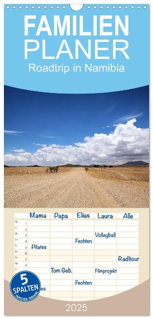 Familienplaner 2025 - Roadtrip in Namibia mit 5 Spalten (Wandkalender, 21 x 45 cm) CALVENDO - Eric Brunelle