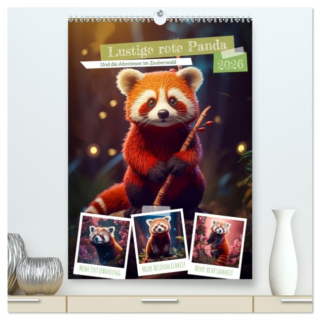 Lustige rote Panda (hochwertiger Premium Wandkalender 2026 DIN A2 hoch), Kunstdruck in Hochglanz - Steffen Gierok-Latniak