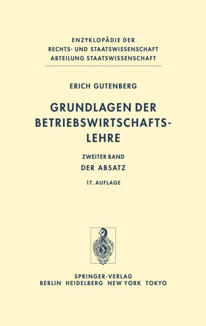 Grundlagen der Betriebswirtschaftslehre - Erich Gutenberg