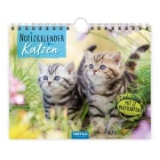 Trötsch Notizkalender Querformat Notizkalender Katzen 2026 mit 12 Postkarten - 