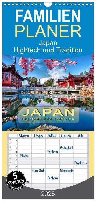 Familienplaner 2025 - Japan - Hightech und Tradition mit 5 Spalten (Wandkalender, 21 x 45 cm) CALVENDO - Peter Roder