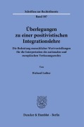 Cover-Bild zum Titel 'Überlegungen zu einer positivistischen Integrationslehre.' von 'Richard Luther'