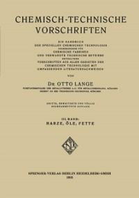 Chemisch-Technische Vorschriften - Otto Lange