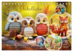 Cover-Bild zum Titel 'Häkelliebe - Fantasie in Maschen einfangen (Tischkalender 2026 DIN A5 quer), CALVENDO Monatskalender' von 'Anja Frost'