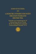 Cover-Bild zum Titel 'Logische Untersuchungen Ergänzungsband Erster Teil' von 'Edmund Husserl'