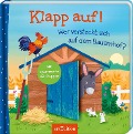 Cover-Bild zum Titel 'Klapp auf! Wer versteckt sich auf dem Bauernhof?' von 'Elena Bruns'