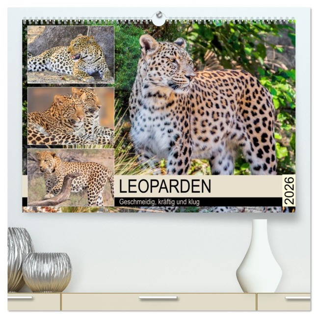 Leoparden. Geschmeidig, kräftig und klug (hochwertiger Premium Wandkalender 2026 DIN A2 quer), Kunstdruck in Hochglanz - Rose Hurley