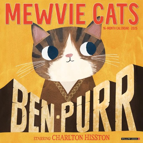 Mewvie Cats 2025 12 X 12 Wall Calendar - 