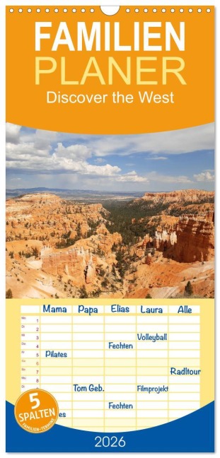 Familienplaner 2026 - Discover the West mit 5 Spalten (Wandkalender, 21 x 45 cm) CALVENDO - Nicolette Berns