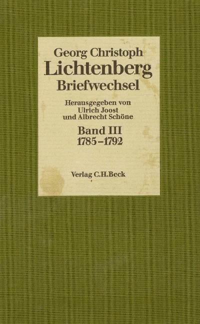 Lichtenberg Briefwechsel Bd. 3: 1785-1792 - Georg Christoph Lichtenberg