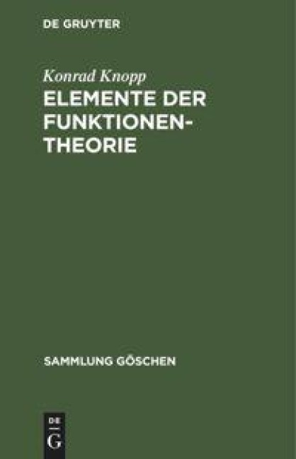 Elemente der Funktionentheorie - Konrad Knopp