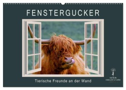 Fenstergucker - tierische Freunde an der Wand (Wandkalender 2025 DIN A2 quer), CALVENDO Monatskalender - Peter Roder