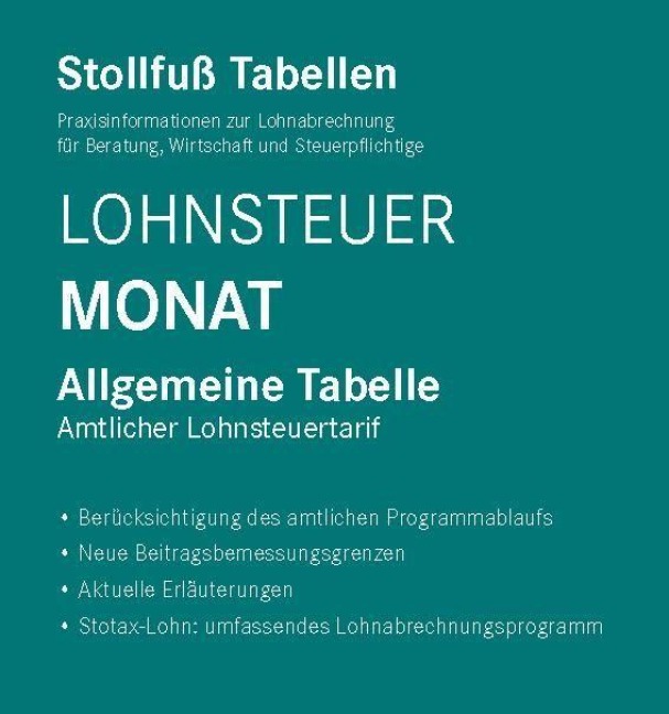 Tabelle, Lohnsteuer 2026 Monat Sonderausgabe Juli - 