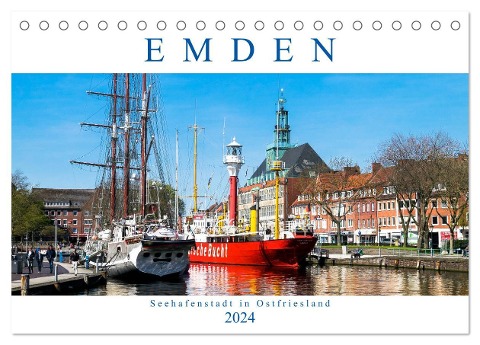 EMDEN, Seehafenstadt in Ostfriesland (Tischkalender 2024 DIN A5 quer), CALVENDO Monatskalender - Andrea Dreegmeyer