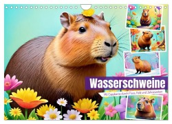 Wasserschweine. Mit Capybaras durch Fluss, Feld und Jahreszeiten (Wandkalender 2026 DIN A4 quer), CALVENDO Monatskalender - Steffani Lehmann