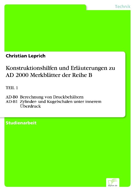 Konstruktionshilfen und Erläuterungen zu AD 2000 Merkblätter der Reihe B - Christian Leprich