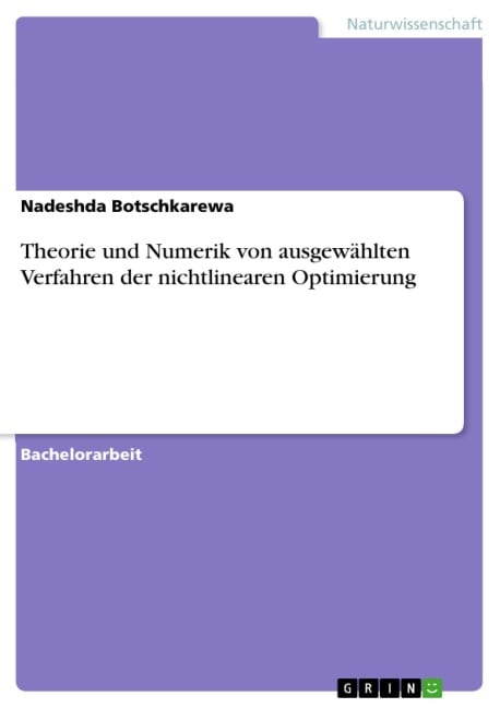 Theorie und Numerik von ausgewählten Verfahren der nichtlinearen Optimierung - Nadeshda Botschkarewa