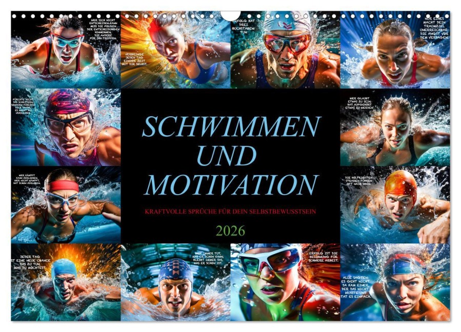 Schwimmen und Motivation (Wandkalender 2026 DIN A3 quer), CALVENDO Monatskalender - Dirk Meutzner