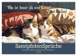 Cover-Bild zum Titel 'Samtpfotensprüche (Wandkalender 2026 DIN A2 quer), CALVENDO Monatskalender' von 'Sabine Löwer'