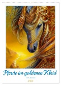 Pferde im goldenen Kleid (Wandkalender 2024 DIN A2 hoch), CALVENDO Monatskalender - Sven Melisch