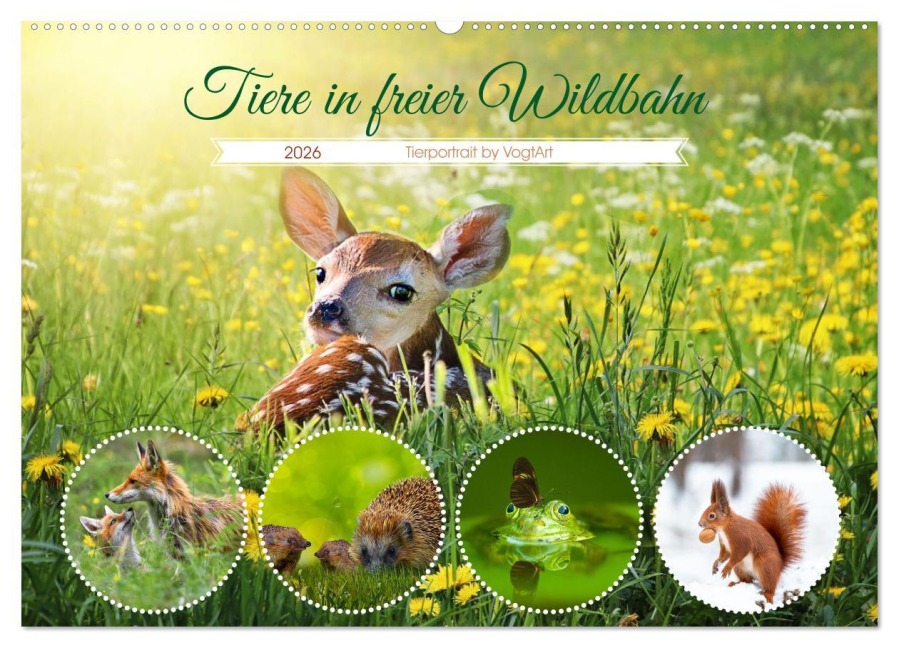 Tiere in freier Wildbahn by VogtArt (Wandkalender 2026 DIN A2 quer), CALVENDO Monatskalender - VogtArt VogtArt