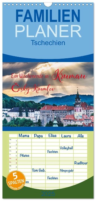 Familienplaner 2025 - Ein Wochenende in Krumau mit 5 Spalten (Wandkalender, 21 x 45 cm) CALVENDO - Gunter Kirsch