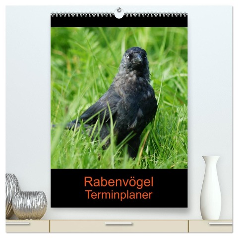 Rabenvögel Terminplaner (hochwertiger Premium Wandkalender 2025 DIN A2 hoch), Kunstdruck in Hochglanz - Kattobello Kattobello