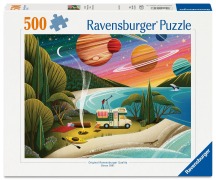 Cover-Bild zum Titel 'Erwachsenenpuzzle 500 Teile - Camping unter dem Kosmos' von ''