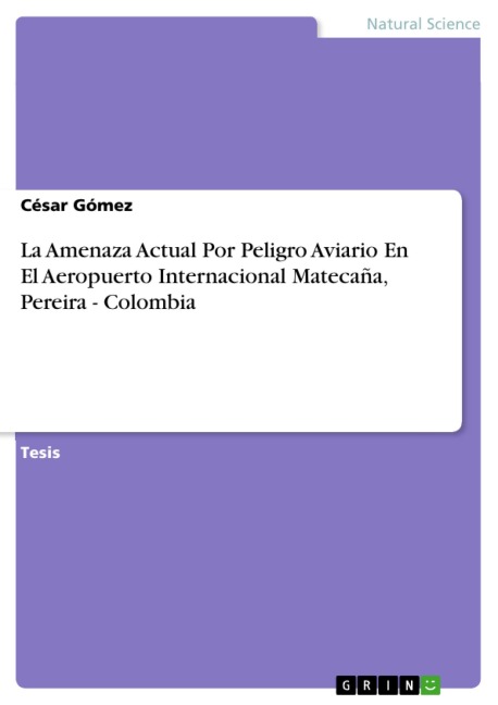 La Amenaza Actual Por Peligro Aviario En El Aeropuerto Internacional Matecaña, Pereira - Colombia - César Gómez