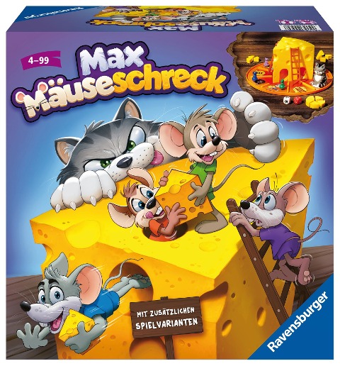 Ravensburger Kinderspiele 24562 - Max Mäuseschreck - Würfel-Laufspiel für 2 bis 4 Spieler ab 4 Jahren - © Seven Towns Ltd.