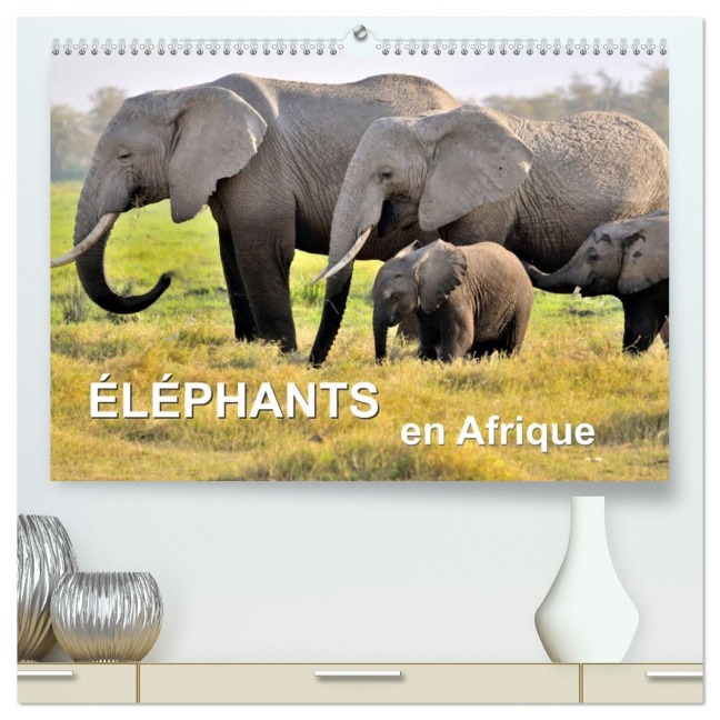 Éléphants en Afrique (Calendrier mural 2026 DIN A2 vertical) calendrier de bureau - Juergen Feuerer