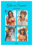 Girls im Sommer. Erotik-Paintings (Wandkalender 2025 DIN A2 hoch), CALVENDO Monatskalender - Rose Hurley