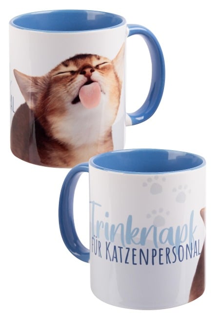 mug - Katze- Trinknapf-inner blue - 