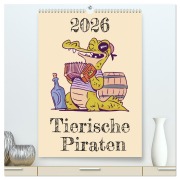 Tierische Piraten (hochwertiger Premium Wandkalender 2026 DIN A2 hoch), Kunstdruck in Hochglanz - Luca Schmidt