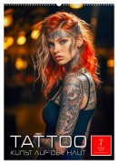 Cover-Bild zum Titel 'Tattoo Kunst auf der Haut (Wandkalender 2026 DIN A2 hoch), CALVENDO Monatskalender' von 'Peter Roder'
