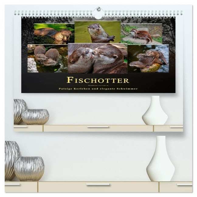 Fischotter - putzige Kerlchen und elegante Schwimmer (hochwertiger Premium Wandkalender 2026 DIN A2 quer), Kunstdruck in Hochglanz - Peter Roder