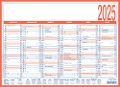 Arbeitstagekalender 2025 - A4 (29 x 21 cm) - 6 Monate auf 1 Seite - Tafelkalender - auf Pappe kaschiert - Jahresplaner - 908-1315 - 